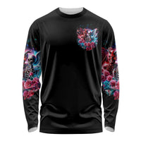 Flame Skull Long Sleeve Shirt I'm Not Anti Social I'm Just Not User Friendly - Wonder Print Shop