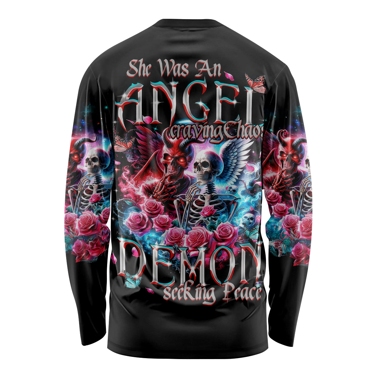 Flame Skull Long Sleeve Shirt I'm Not Anti Social I'm Just Not User Friendly - Wonder Print Shop