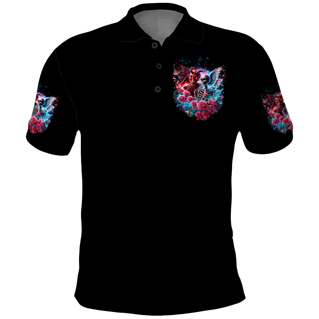 Flame Skull Polo Shirt I'm Not Anti Social I'm Just Not User Friendly - Wonder Print Shop