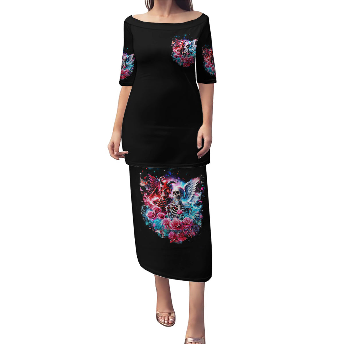 Flame Skull Puletasi I'm Not Anti Social I'm Just Not User Friendly - Wonder Print Shop