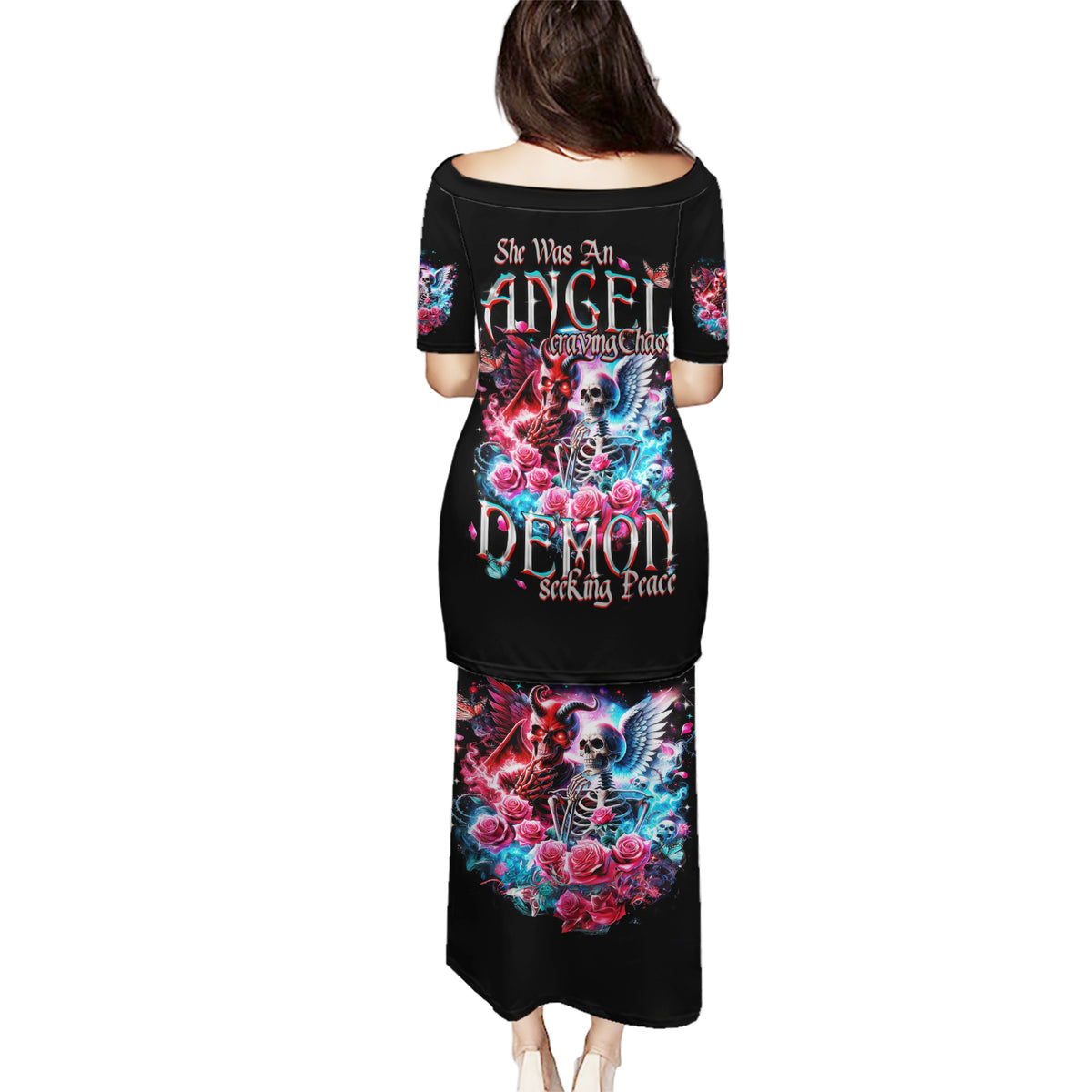 Flame Skull Puletasi I'm Not Anti Social I'm Just Not User Friendly - Wonder Print Shop