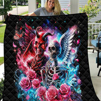Flame Skull Quilt I'm Not Anti Social I'm Just Not User Friendly - Wonder Print Shop