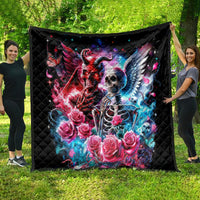 Flame Skull Quilt I'm Not Anti Social I'm Just Not User Friendly - Wonder Print Shop
