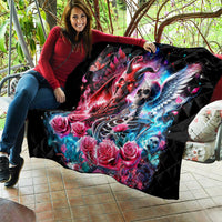 Flame Skull Quilt I'm Not Anti Social I'm Just Not User Friendly - Wonder Print Shop