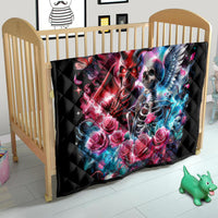 Flame Skull Quilt I'm Not Anti Social I'm Just Not User Friendly - Wonder Print Shop