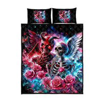 Flame Skull Quilt Bed Set I'm Not Anti Social I'm Just Not User Friendly - Wonder Print Shop