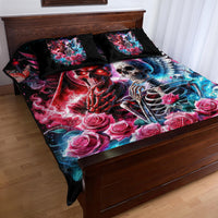 Flame Skull Quilt Bed Set I'm Not Anti Social I'm Just Not User Friendly - Wonder Print Shop