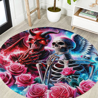 Flame Skull Round Carpet I'm Not Anti Social I'm Just Not User Friendly