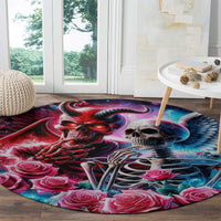 Flame Skull Round Carpet I'm Not Anti Social I'm Just Not User Friendly