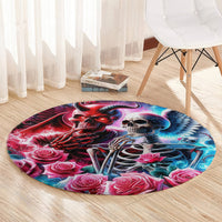 Flame Skull Round Carpet I'm Not Anti Social I'm Just Not User Friendly