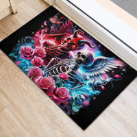 Flame Skull Rubber Doormat I'm Not Anti Social I'm Just Not User Friendly - Wonder Print Shop