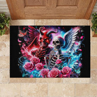 Flame Skull Rubber Doormat I'm Not Anti Social I'm Just Not User Friendly - Wonder Print Shop