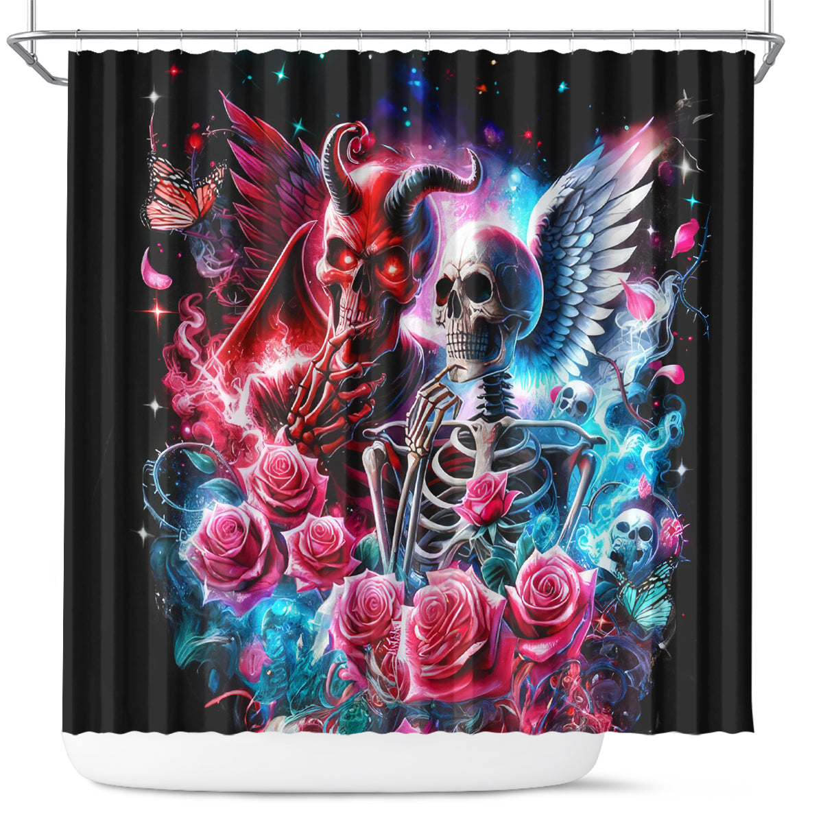 Flame Skull Shower Curtain I'm Not Anti Social I'm Just Not User Friendly