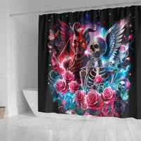 Flame Skull Shower Curtain I'm Not Anti Social I'm Just Not User Friendly