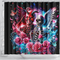 Flame Skull Shower Curtain I'm Not Anti Social I'm Just Not User Friendly