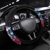Flame Skull Steering Wheel Cover I'm Not Anti Social I'm Just Not User Friendly - Wonder Print Shop