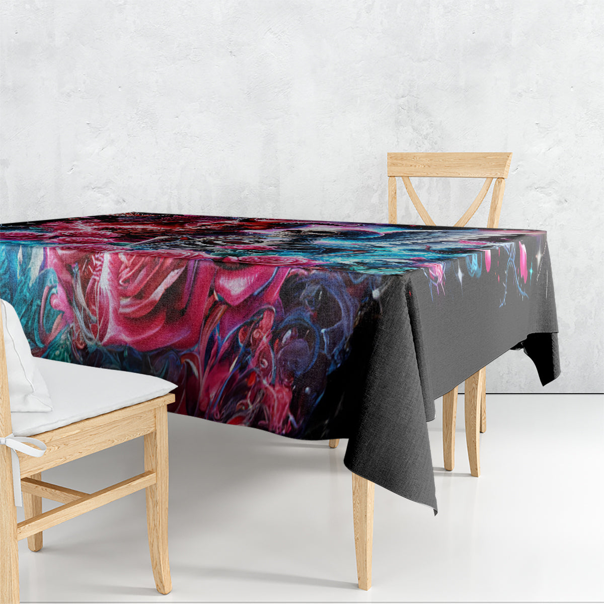 Flame Skull Tablecloth I'm Not Anti Social I'm Just Not User Friendly - Wonder Print Shop