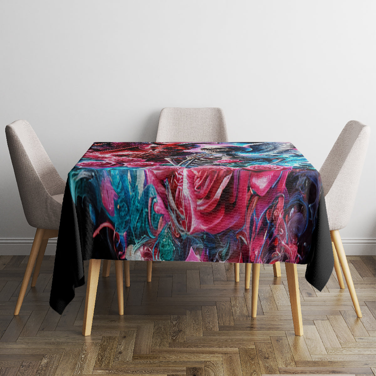 Flame Skull Tablecloth I'm Not Anti Social I'm Just Not User Friendly - Wonder Print Shop