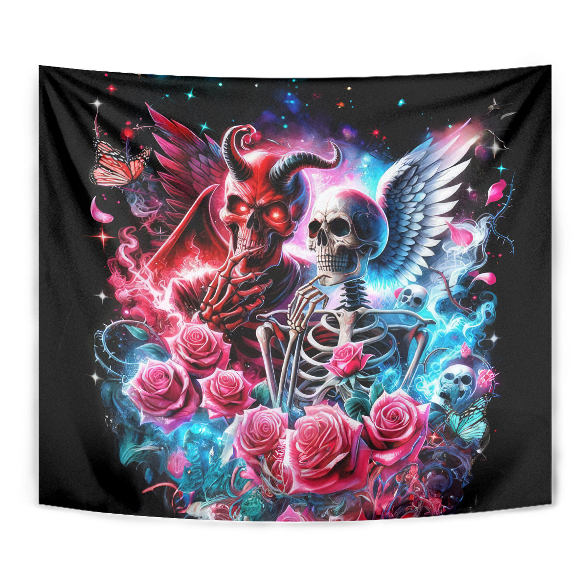 Flame Skull Tapestry I'm Not Anti Social I'm Just Not User Friendly - Wonder Print Shop