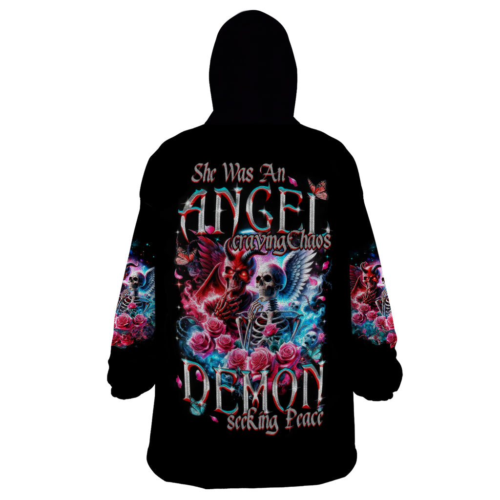 Flame Skull Wearable Blanket Hoodie I'm Not Anti Social I'm Just Not User Friendly - Wonder Print Shop