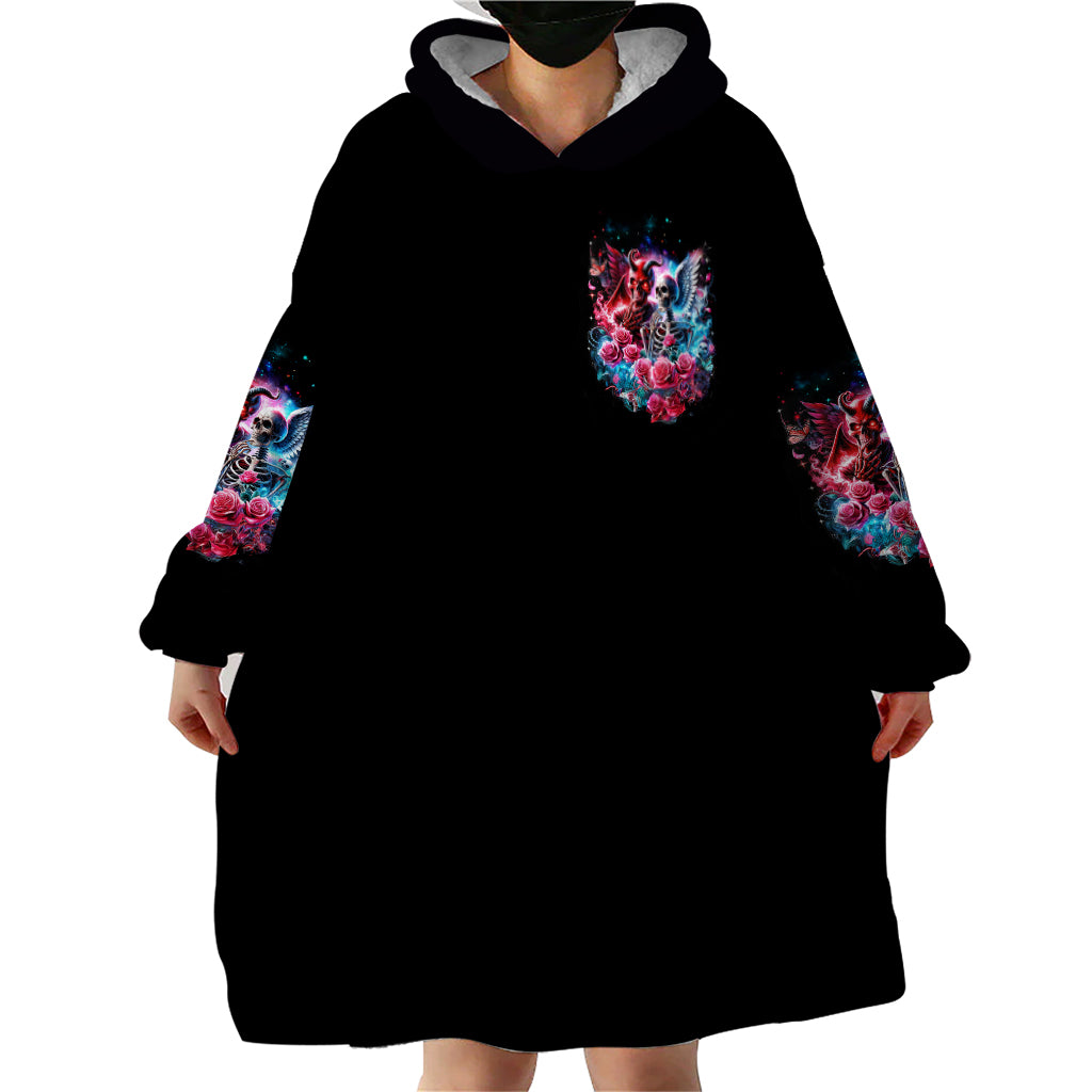 Flame Skull Wearable Blanket Hoodie I'm Not Anti Social I'm Just Not User Friendly - Wonder Print Shop