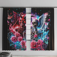 Flame Skull Window Curtain I'm Not Anti Social I'm Just Not User Friendly - Wonder Print Shop