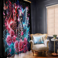 Flame Skull Window Curtain I'm Not Anti Social I'm Just Not User Friendly - Wonder Print Shop