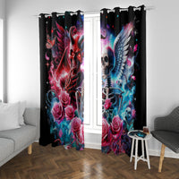 Flame Skull Window Curtain I'm Not Anti Social I'm Just Not User Friendly - Wonder Print Shop