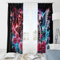 Flame Skull Window Curtain I'm Not Anti Social I'm Just Not User Friendly - Wonder Print Shop