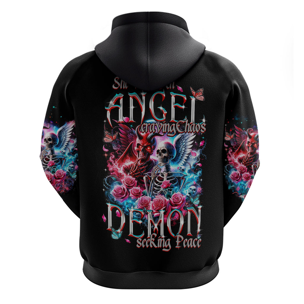 Flame Skull Zip Hoodie I'm Not Anti Social I'm Just Not User Friendly - Wonder Print Shop