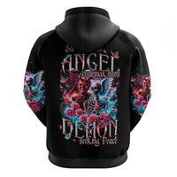 Flame Skull Zip Hoodie I'm Not Anti Social I'm Just Not User Friendly - Wonder Print Shop