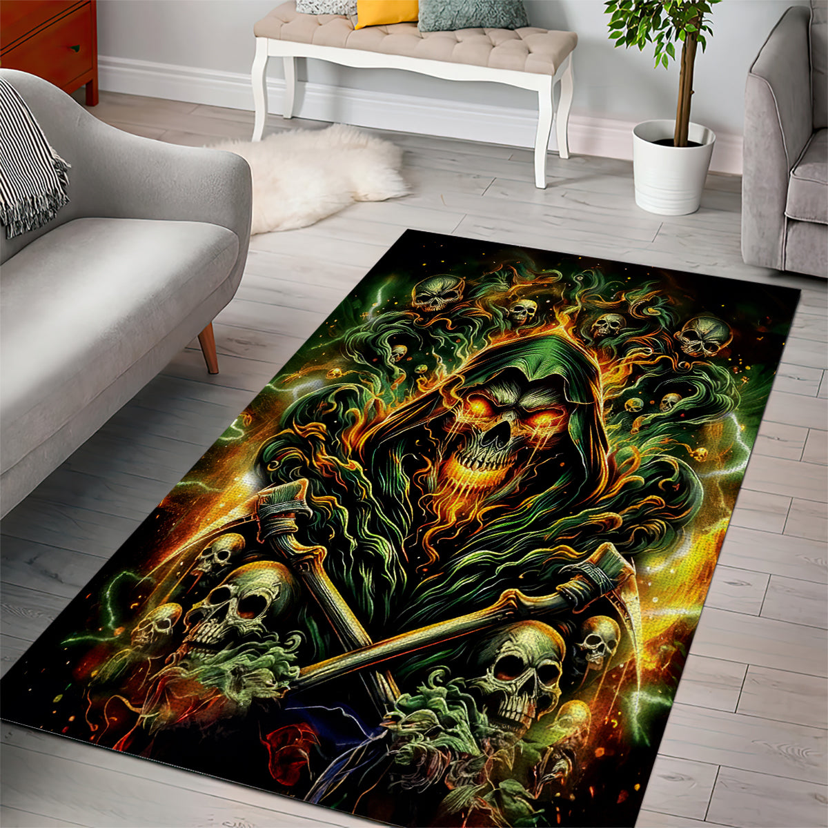 Rose Skull Area Rug Don't Try Figure Me out - Wonder Print Shop