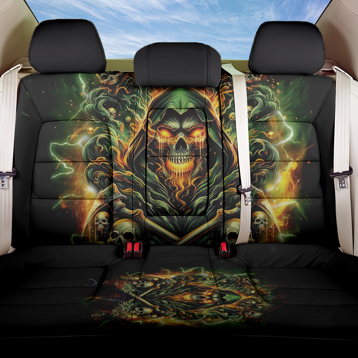 Rose Skull Back Car Seat Cover Don't Try Figure Me out - Wonder Print Shop