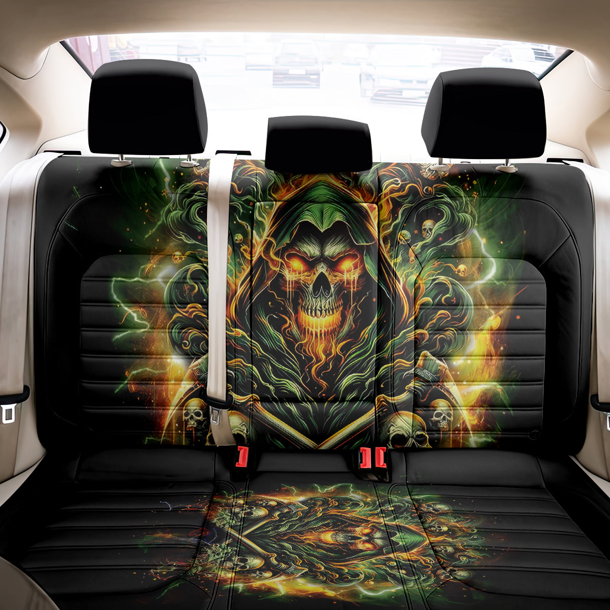 Rose Skull Back Car Seat Cover Don't Try Figure Me out - Wonder Print Shop