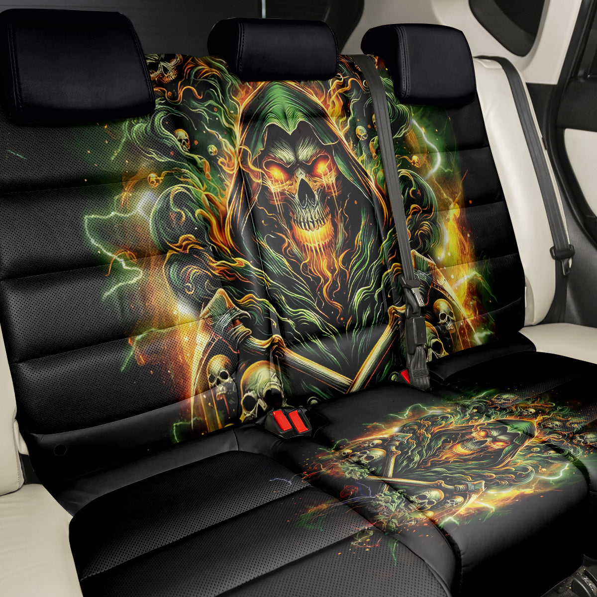 Rose Skull Back Car Seat Cover Don't Try Figure Me out - Wonder Print Shop