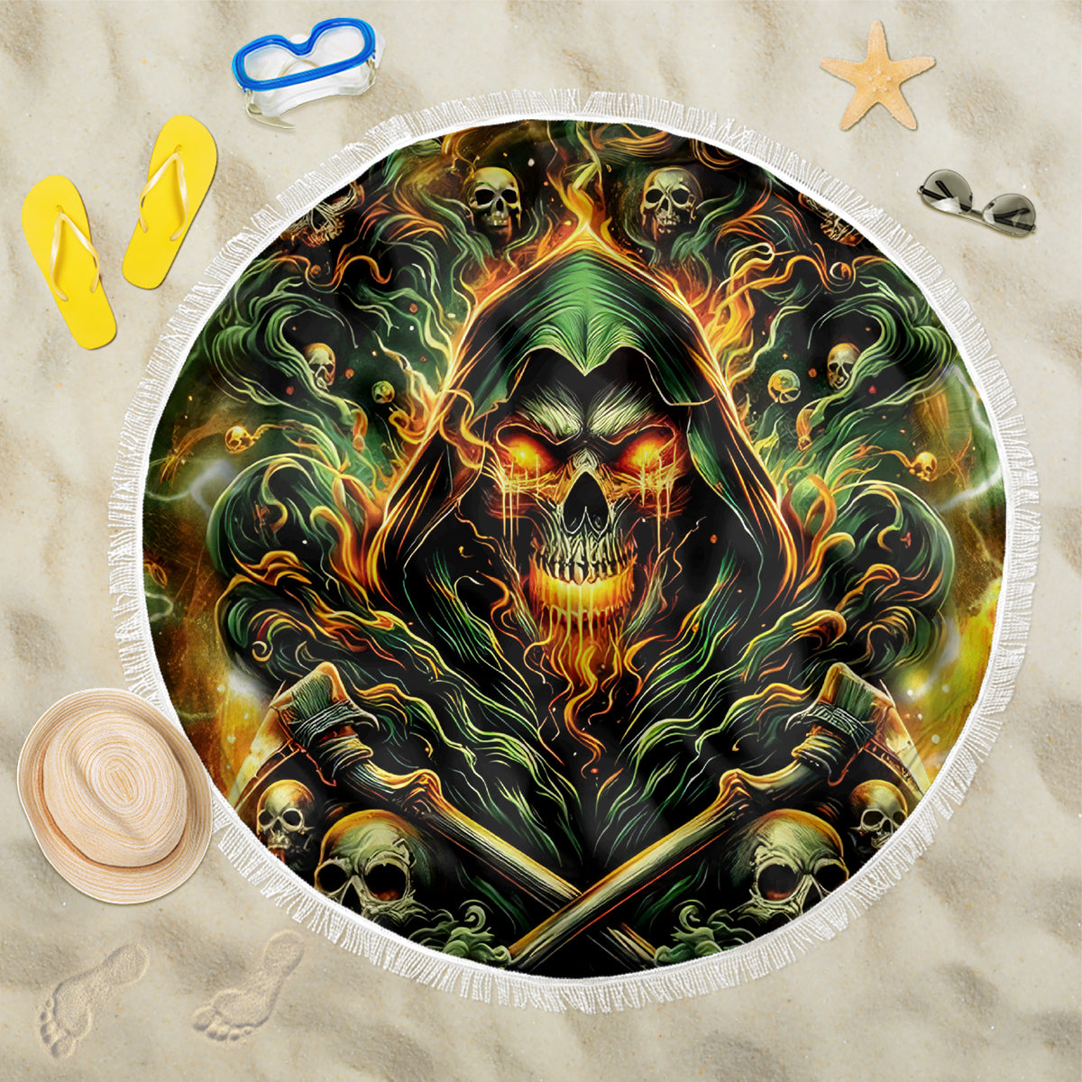 Rose Skull Beach Blanket Don't Try Figure Me out - Wonder Print Shop