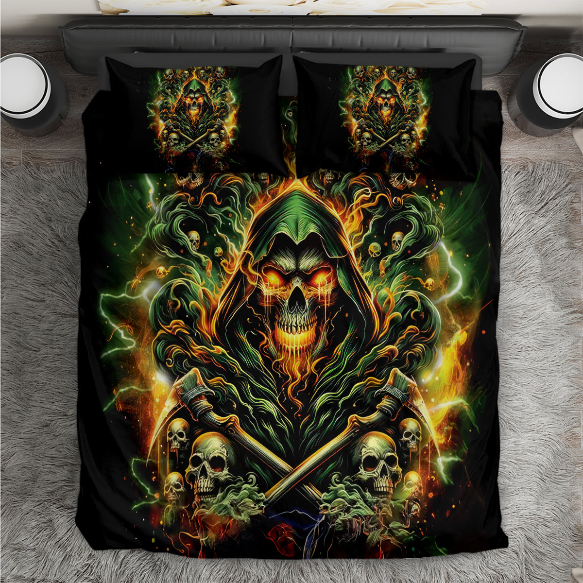 Rose Skull Bedding Set Don't Try Figure Me out - Wonder Print Shop