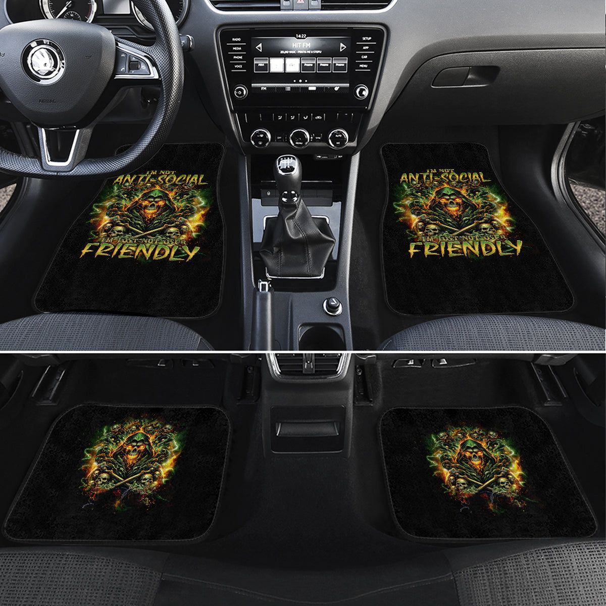 Rose Skull Car Mats Don't Try Figure Me out - Wonder Print Shop