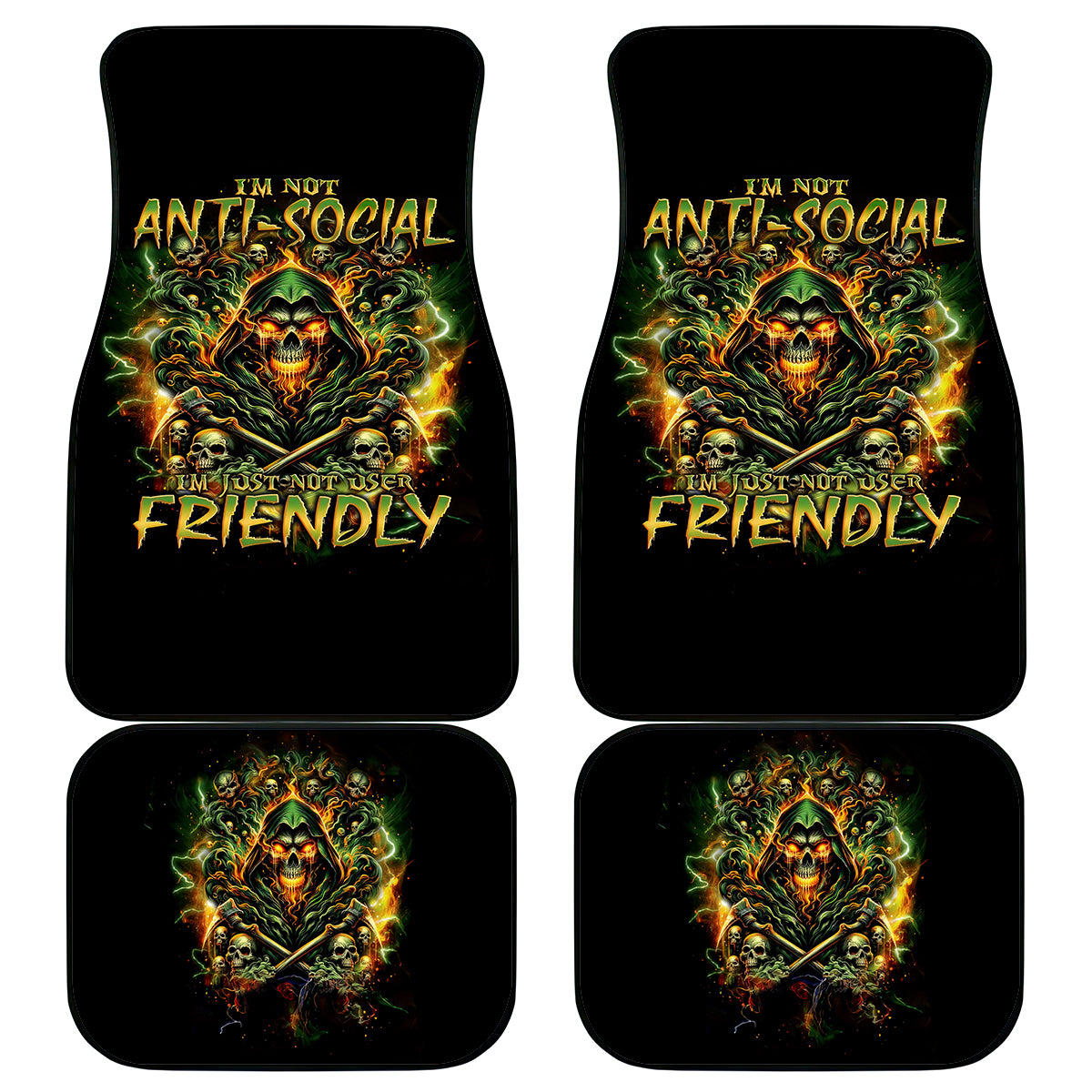 Rose Skull Car Mats Don't Try Figure Me out - Wonder Print Shop