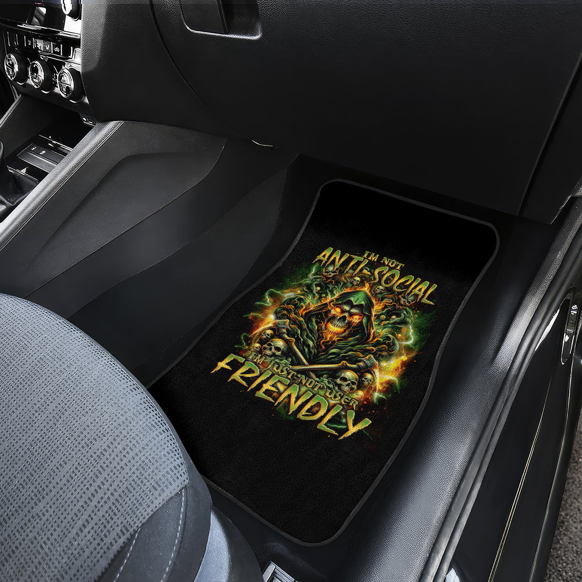 Rose Skull Car Mats Don't Try Figure Me out - Wonder Print Shop