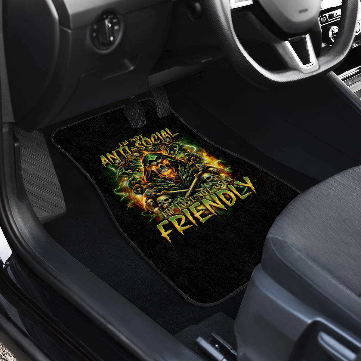 Rose Skull Car Mats Don't Try Figure Me out - Wonder Print Shop