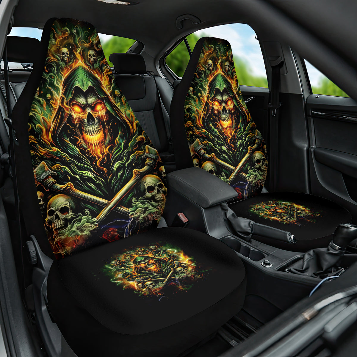 Rose Skull Car Seat Cover Don't Try Figure Me out - Wonder Print Shop
