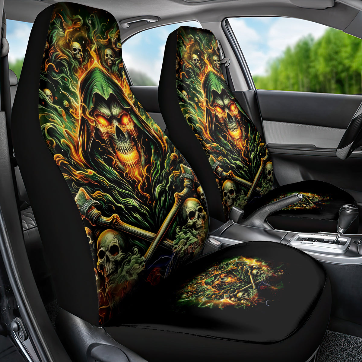 Rose Skull Car Seat Cover Don't Try Figure Me out - Wonder Print Shop