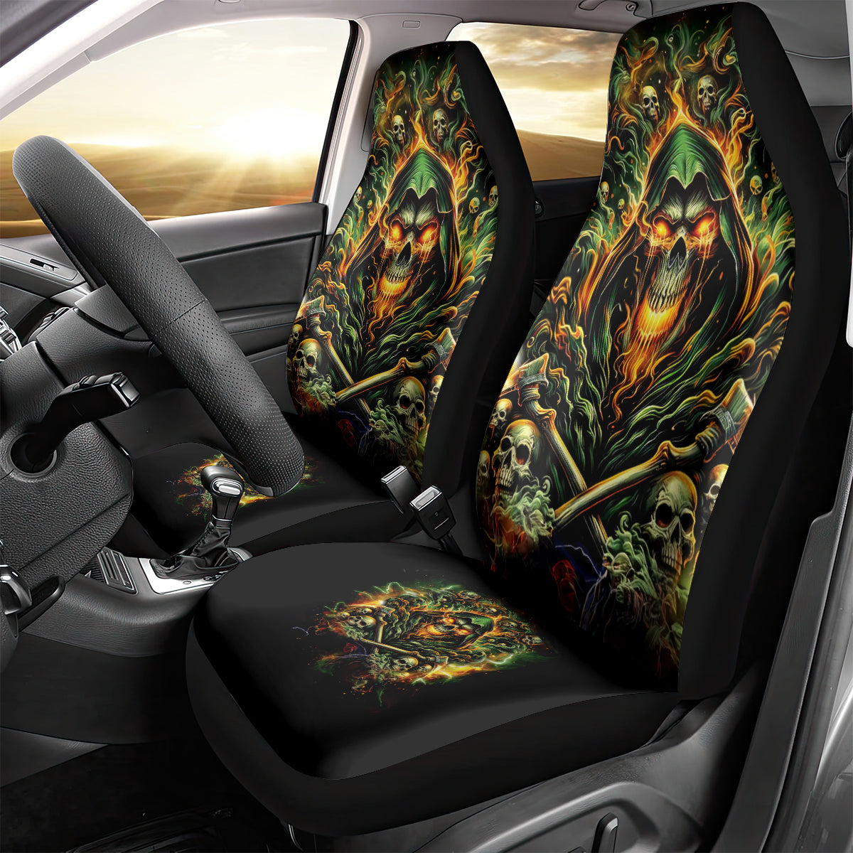 Rose Skull Car Seat Cover Don't Try Figure Me out - Wonder Print Shop