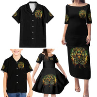 Rose Skull Family Matching Puletasi and Hawaiian Shirt Don't Try Figure Me out - Wonder Print Shop