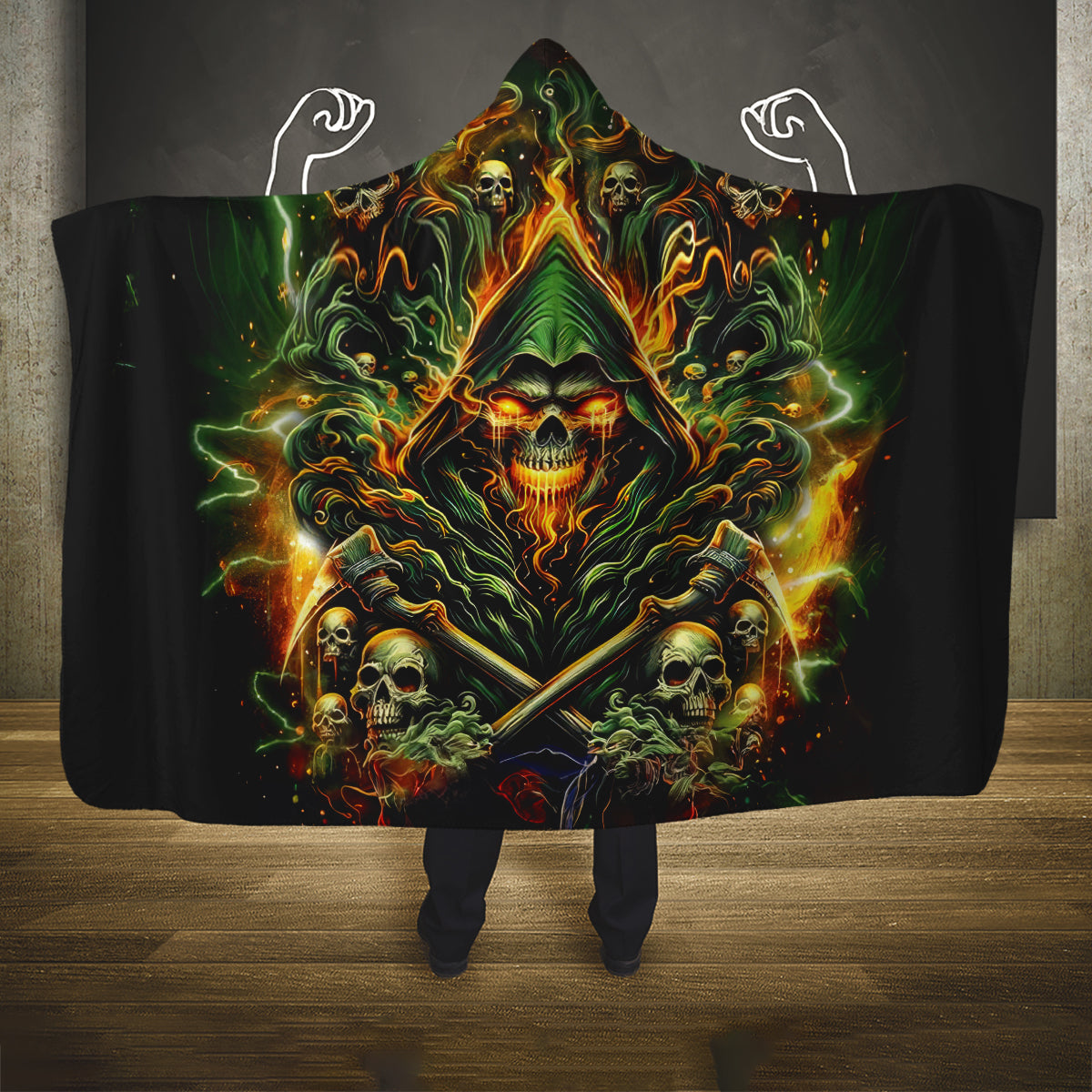 Rose Skull Hooded Blanket Don't Try Figure Me out