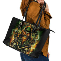 Rose Skull Leather Tote Bag Don't Try Figure Me out - Wonder Print Shop