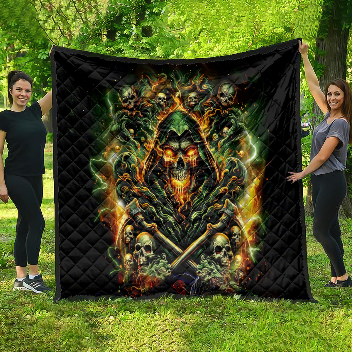 Rose Skull Quilt Don't Try Figure Me out - Wonder Print Shop