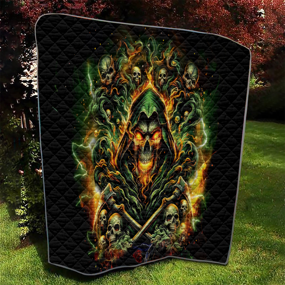 Rose Skull Quilt Don't Try Figure Me out - Wonder Print Shop