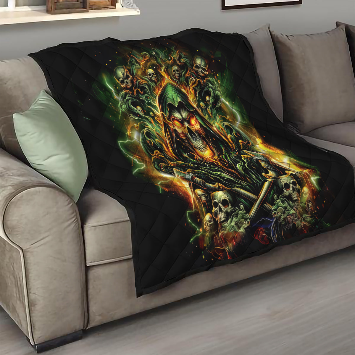 Rose Skull Quilt Don't Try Figure Me out - Wonder Print Shop